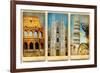 Italian Landmarks - Vintage Cards Series-Maugli-l-Framed Art Print