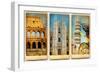 Italian Landmarks - Vintage Cards Series-Maugli-l-Framed Art Print