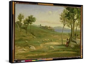 Italian Landscape, 1838 (Oil on Canvas)-Jean Baptiste Camille Corot-Framed Stretched Canvas