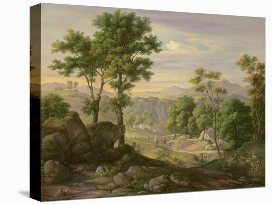 Italian Landscape, 1845-Joachim Faber-Stretched Canvas