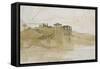 Italian Landscape. Banks of the Tiber. Walk Poussin.-Gustave Moreau-Framed Stretched Canvas