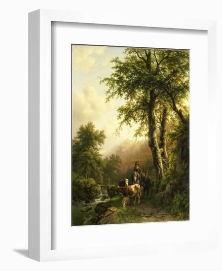 Italian Landscape, Barend Cornelis Koekkoek-Barend Cornelis Koekkoek-Framed Art Print