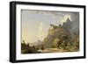 Italian Landscape near Rome: Study for Mountain Stream , 1847 (Oil on Paper, Laid on Canvas)-Jasper Francis Cropsey-Framed Giclee Print