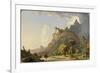 Italian Landscape near Rome: Study for Mountain Stream , 1847 (Oil on Paper, Laid on Canvas)-Jasper Francis Cropsey-Framed Giclee Print