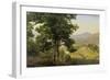 Italian Landscape - view to south from the Serpentera to the Alban Hills with the Monte Artemisio-Johann Wilhelm Schirmer-Framed Giclee Print