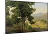 Italian Landscape - view to south from the Serpentera to the Alban Hills with the Monte Artemisio-Johann Wilhelm Schirmer-Mounted Giclee Print