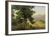 Italian Landscape - view to south from the Serpentera to the Alban Hills with the Monte Artemisio-Johann Wilhelm Schirmer-Framed Giclee Print