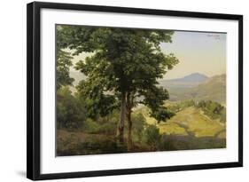 Italian Landscape - view to south from the Serpentera to the Alban Hills with the Monte Artemisio-Johann Wilhelm Schirmer-Framed Giclee Print