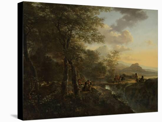 Italian Landscape with a Draughtsman-Jan Both-Stretched Canvas