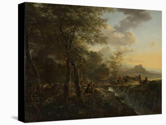 Italian Landscape with a Draughtsman-Jan Both-Stretched Canvas