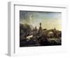 Italian Landscape with a Small Bridge, 1656-Nicolaes Berchem-Framed Premium Giclee Print