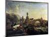 Italian Landscape with a Small Bridge, 1656-Nicolaes Berchem-Mounted Premium Giclee Print