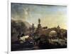 Italian Landscape with a Small Bridge, 1656-Nicolaes Berchem-Framed Giclee Print