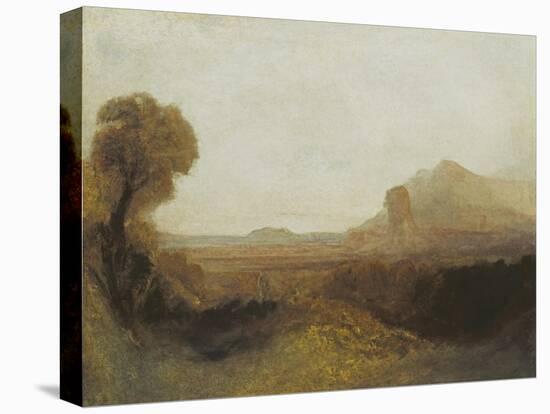 Italian Landscape with a Tower-J. M. W. Turner-Stretched Canvas