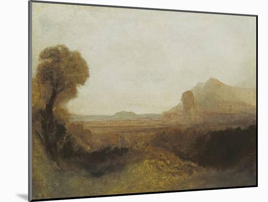 Italian Landscape with a Tower-J. M. W. Turner-Mounted Giclee Print