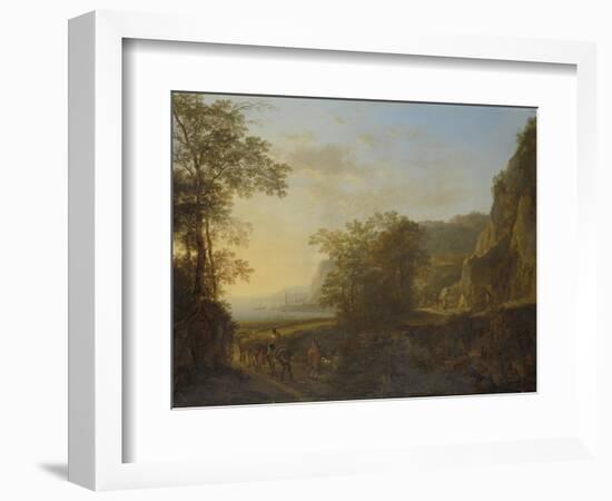 Italian Landscape with a View of a Harbor-Jan Both-Framed Art Print