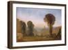 Italian Landscape with Bridge and Tower-J. M. W. Turner-Framed Giclee Print
