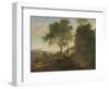 Italian Landscape with Heavy Rocks with Trees and a Pond-Herman Van Swanevelt-Framed Art Print