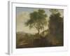 Italian Landscape with Heavy Rocks with Trees and a Pond-Herman Van Swanevelt-Framed Art Print