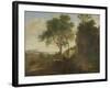 Italian Landscape with Heavy Rocks with Trees and a Pond-Herman Van Swanevelt-Framed Art Print