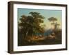 Italian Landscape with Peasants-Johannes Jakob Frey-Framed Giclee Print