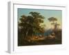 Italian Landscape with Peasants-Johannes Jakob Frey-Framed Giclee Print