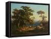 Italian Landscape with Peasants-Johannes Jakob Frey-Framed Stretched Canvas