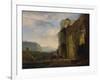 Italian Landscape with Ruins of an Aqueduct, 1675-Nicolaes Berchem-Framed Giclee Print