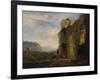 Italian Landscape with Ruins of an Aqueduct, 1675-Nicolaes Berchem-Framed Giclee Print