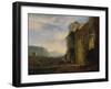 Italian Landscape with Ruins of an Aqueduct, 1675-Nicolaes Berchem-Framed Giclee Print