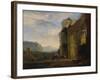 Italian Landscape with Ruins of an Aqueduct, 1675-Nicolaes Berchem-Framed Giclee Print