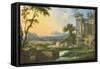 Italian Landscape with Ruins-Pierre Patel-Framed Stretched Canvas