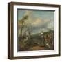 Italian Landscape with Travellers with Wine Casks-Johannes Lingelbach-Framed Art Print