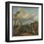 Italian Landscape with Travellers with Wine Casks-Johannes Lingelbach-Framed Art Print