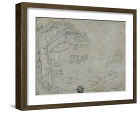 Italian Landscape with Umbrella Pine in Foreground-Richard Wilson-Framed Giclee Print