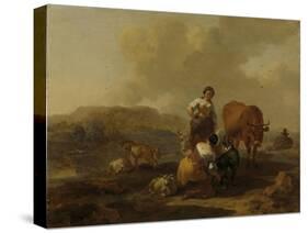 Italian Landscape-Nicolaes Pietersz. Berchem-Stretched Canvas