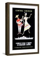 Italian Line, Central America-Alda Sassi-Framed Art Print