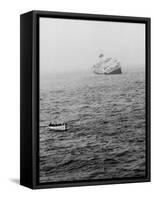 Italian Liner Andrea Doria Sinking in Atlantic after Collision with Swedish Ship Stockholm-Loomis Dean-Framed Stretched Canvas