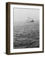 Italian Liner Andrea Doria Sinking in Atlantic after Collision with Swedish Ship Stockholm-Loomis Dean-Framed Photographic Print