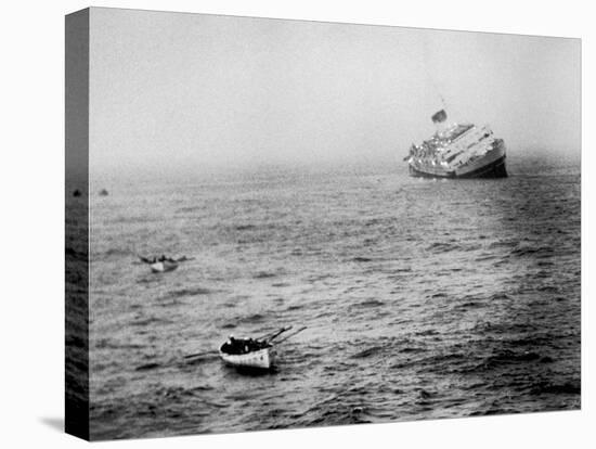 Italian Liner Andrea Doria Sinking in Atlantic after Collision with Swedish Ship Stockholm-Loomis Dean-Stretched Canvas