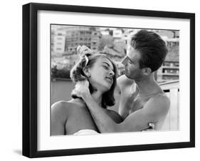 Italian Man Combing His Girlfriend's Hair-Paul Schutzer-Framed Photographic Print