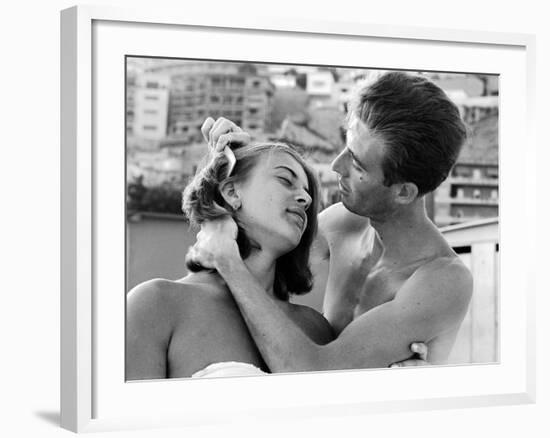 Italian Man Combing His Girlfriend's Hair-Paul Schutzer-Framed Photographic Print