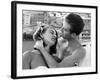 Italian Man Combing His Girlfriend's Hair-Paul Schutzer-Framed Photographic Print