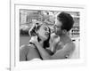 Italian Man Combing His Girlfriend's Hair-Paul Schutzer-Framed Photographic Print