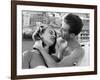 Italian Man Combing His Girlfriend's Hair-Paul Schutzer-Framed Photographic Print