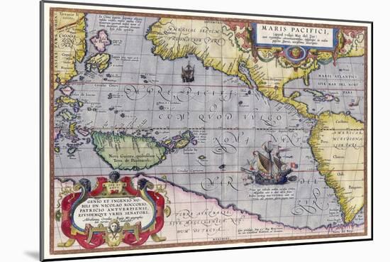 Italian Map Of The Pacific Ocean1589-Vintage Lavoie-Mounted Giclee Print