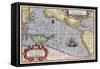 Italian Map Of The Pacific Ocean1589-Vintage Lavoie-Framed Stretched Canvas
