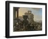 Italian Marketplace with a Quack Dentist-Johannes Lingelbach-Framed Art Print