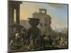 Italian Marketplace with a Quack Dentist-Johannes Lingelbach-Mounted Art Print