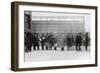 Italian Men Await Admission Processing at Ellis Island, Ca. 1910-null-Framed Photo